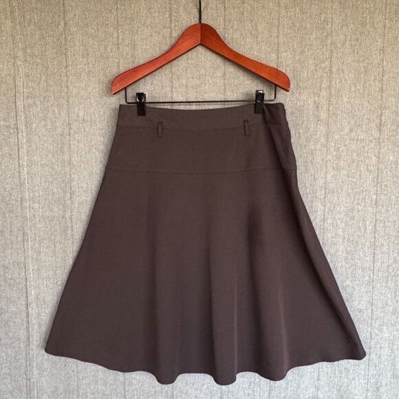 Vintage Y2K Charter Club Chocolate Viscose Blend Brown A line Midi Skirt Size 12 - Picture 1 of 7